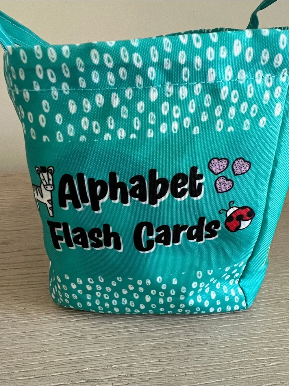 Kids soft sided alphabet flash cards with bag washable